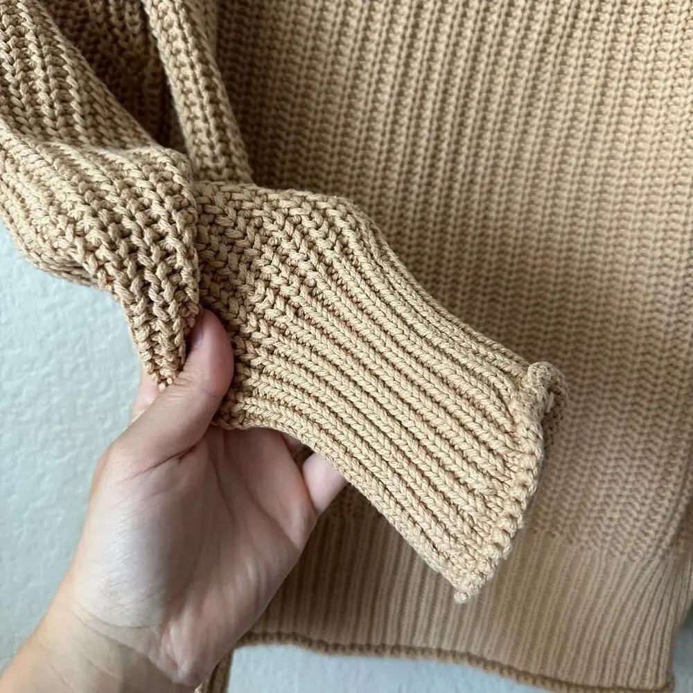 J. Crew Relaxed Rollneck Pullover Knit Sweater in Sandy Beach Size XS